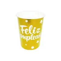 VASOS DE FIESTA F.C DORADO X10 (PQTX10)