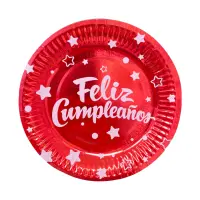 PLATO DE FIESTA F.C ROJO X10