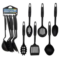 SET CUCHARONES NEGROS 27CM X6
