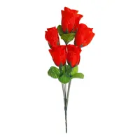 RAMO ROSAS ARTIFICIALES ROJAS ECO X5 30CM
