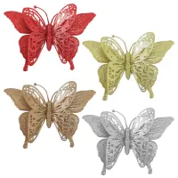 PIN MARIPOSA NAVIDEÑA 18CM (PQTX12XCOL)
