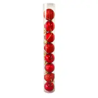 BOLA NAVIDEÑA ROJA BRILLANTE 8CM X9