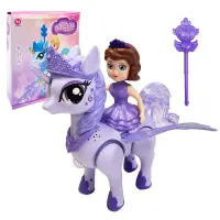 UNICORNIO CON PRINCESA LUZ Y SONIDO (PILAS)