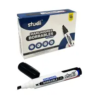 CAJA MARCADOR NEGRO BORRABLE X10