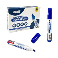 CAJA MARCADOR AZUL BORRABLE X10