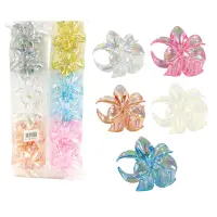 GANCHO FLOR BRILLANTE PARA CABELLO 6CM (PQTX12)