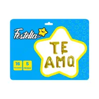 KIT GLOBO TE AMO DORADO 16" X5PCS (PQTX12)