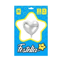 GLOBO CORAZON PLATEADO 18" (PQTX25)