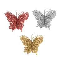 PIN MARIPOSA NAVIDEÑA 15CM (PQTX10XCOL)