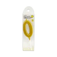 VELA NUMERO #0 DORADO 4.5CM (CJX12)