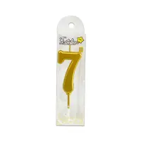 VELA NUMERO #7 DORADO 4.5CM (CJX12)