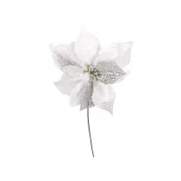 FLOR NAVIDEÑA PLATEADA 22CM (PQTX12)