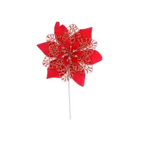 FLOR NAVIDEÑA ROJA 15CM (PQTX12)