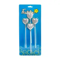 VELA CORAZON PLATEADA 9.5CM X4 (CJX12)