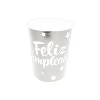 VASO DE FIESTA F.C PLATEADO X10 (PQTX10)