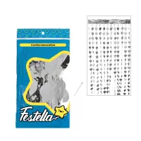 CORTINA DE FIESTA CORAZON PLATEADA 1*2M (PQTX12)