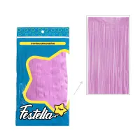 CORTINA DE FIESTA LISA ROSADO INTENSO 1*2M (PQTX12)